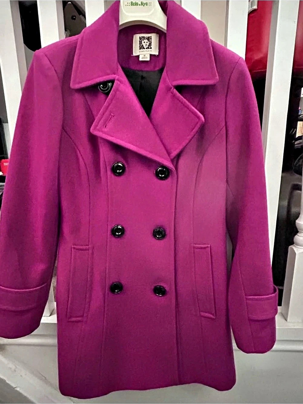 Anne Klein Women's Pea Coat Pink Size Medium Like New